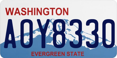 WA license plate AOY8330