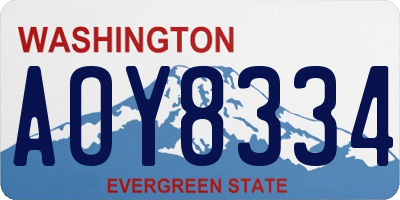WA license plate AOY8334