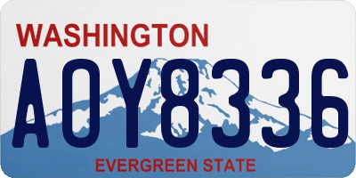 WA license plate AOY8336