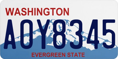 WA license plate AOY8345