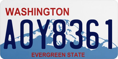 WA license plate AOY8361