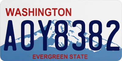 WA license plate AOY8382