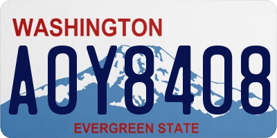 WA license plate AOY8408