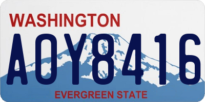 WA license plate AOY8416