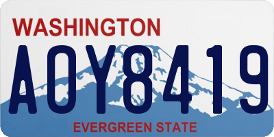 WA license plate AOY8419