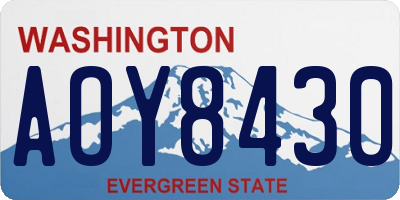 WA license plate AOY8430
