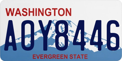 WA license plate AOY8446