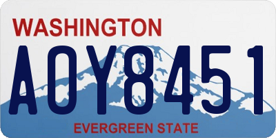 WA license plate AOY8451