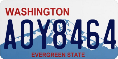 WA license plate AOY8464