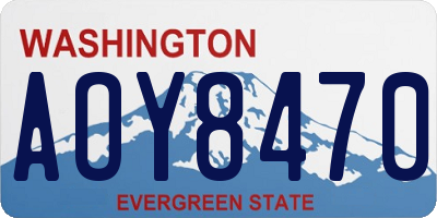 WA license plate AOY8470