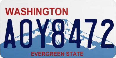 WA license plate AOY8472