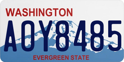 WA license plate AOY8485