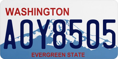 WA license plate AOY8505