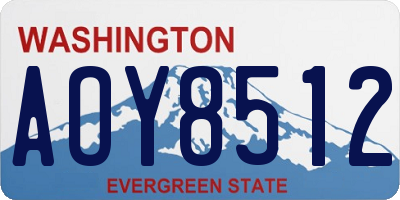 WA license plate AOY8512