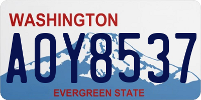 WA license plate AOY8537