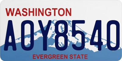 WA license plate AOY8540