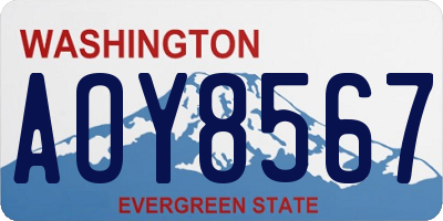 WA license plate AOY8567