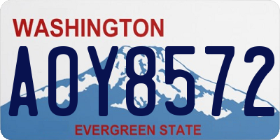 WA license plate AOY8572