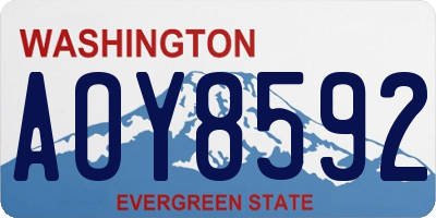 WA license plate AOY8592
