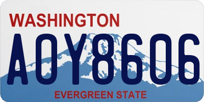 WA license plate AOY8606