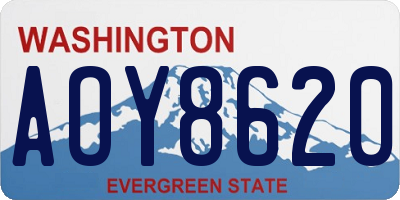 WA license plate AOY8620