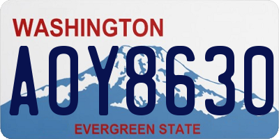 WA license plate AOY8630