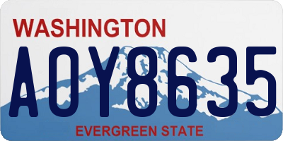 WA license plate AOY8635