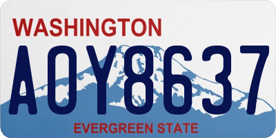 WA license plate AOY8637