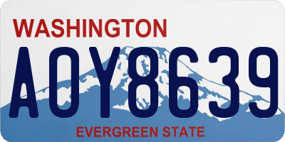 WA license plate AOY8639