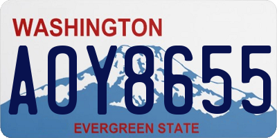WA license plate AOY8655