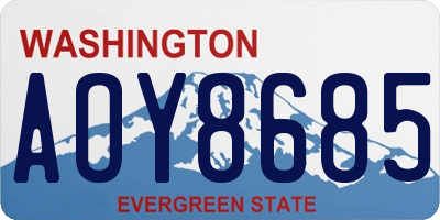WA license plate AOY8685