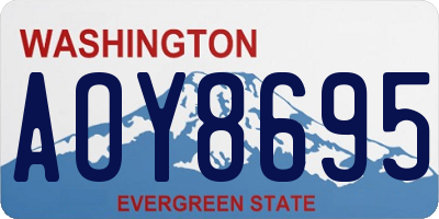 WA license plate AOY8695