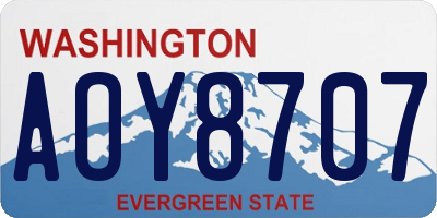 WA license plate AOY8707