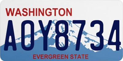 WA license plate AOY8734
