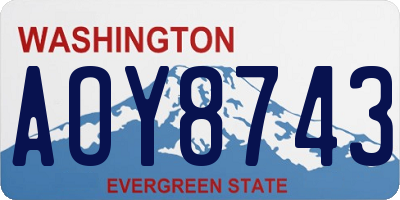 WA license plate AOY8743