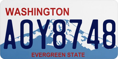 WA license plate AOY8748