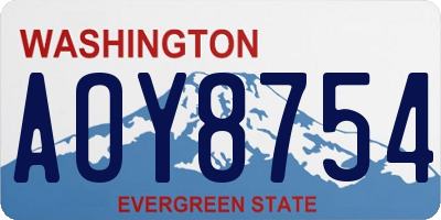 WA license plate AOY8754
