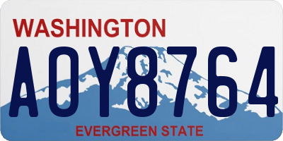 WA license plate AOY8764