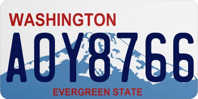 WA license plate AOY8766