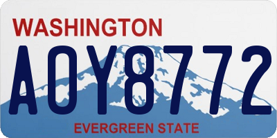 WA license plate AOY8772