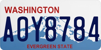 WA license plate AOY8784