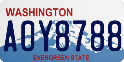 WA license plate AOY8788