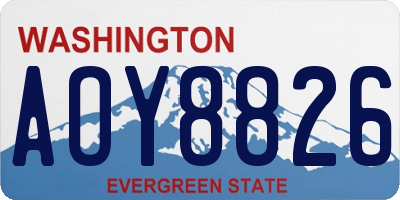 WA license plate AOY8826