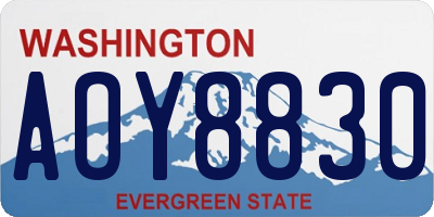 WA license plate AOY8830