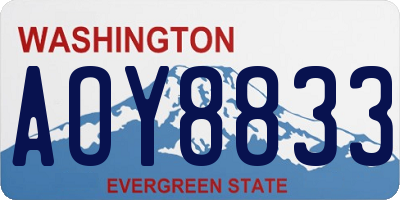 WA license plate AOY8833