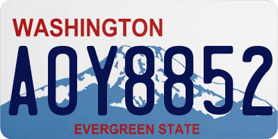WA license plate AOY8852