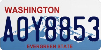 WA license plate AOY8853