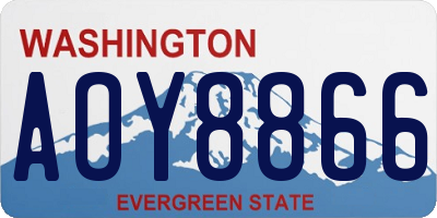 WA license plate AOY8866
