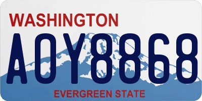 WA license plate AOY8868