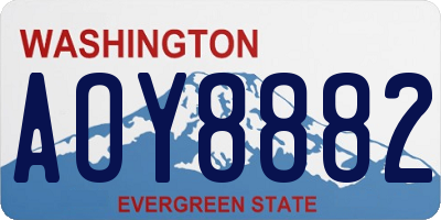 WA license plate AOY8882
